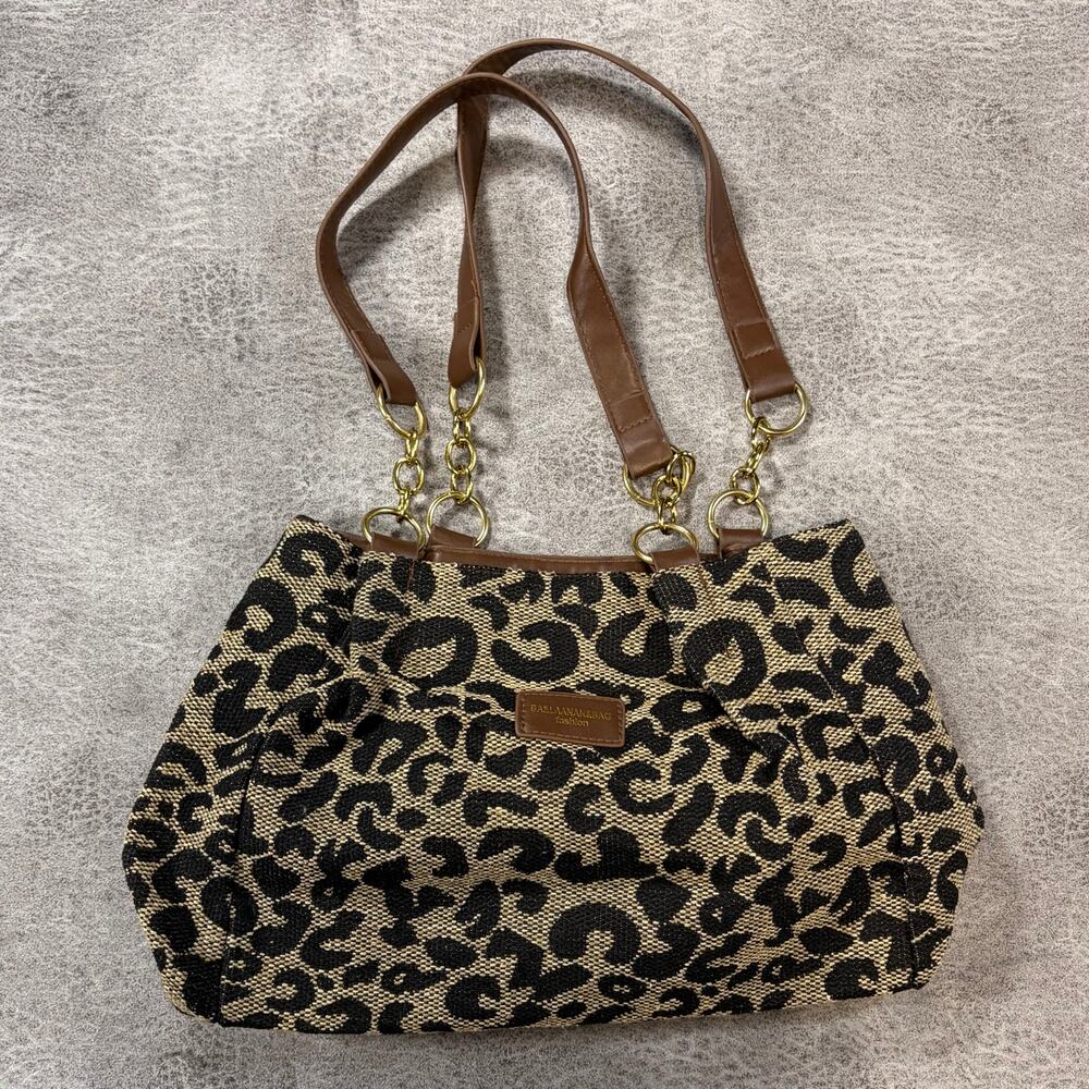 Brown Leopard Print Shoulder Bag